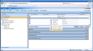 Contacts list which can be synched with Microsoft Outlook